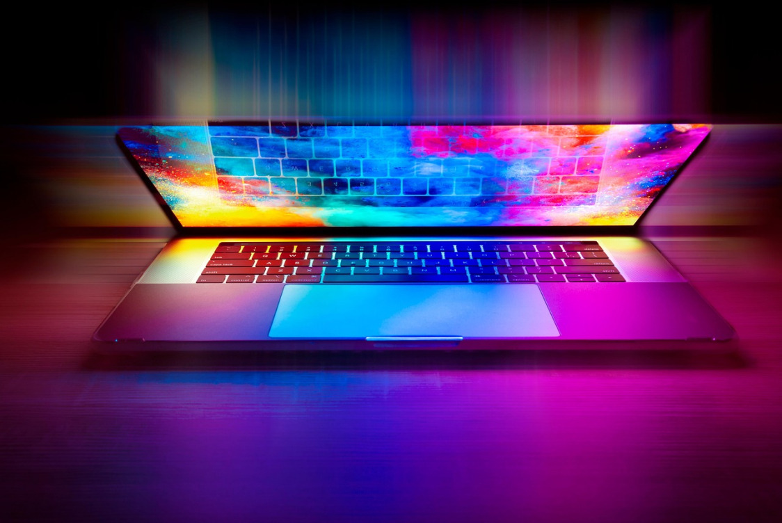 laptop colorful screen